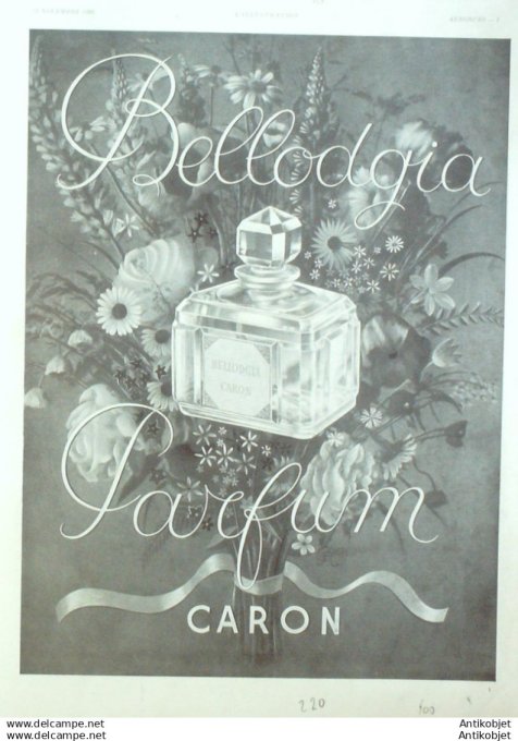 Publicite Cosmetique Caron Bellodgia 1933
