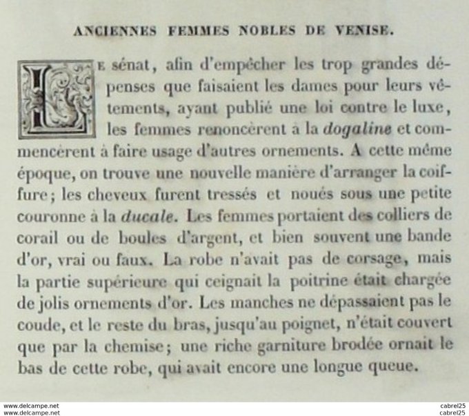 Italie VENISE Citadin vénitien noble 1859