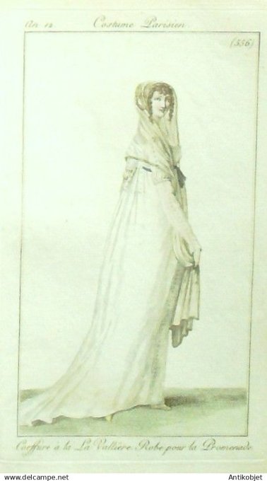 Costume Parisien 1804 an 12 # 556 (eau forte) Robe de promenade