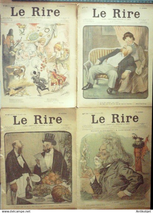 Le Rire 1901 lot 4 revues Willette Metivet Faivre Barcet Grandjouan Hugues Carlegle Leandre