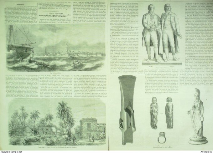 Le Monde illustré 1857 n° 25 Strasbourg (67) Pérou Lima Inde Agra Nou-Mahal Pondichéry
