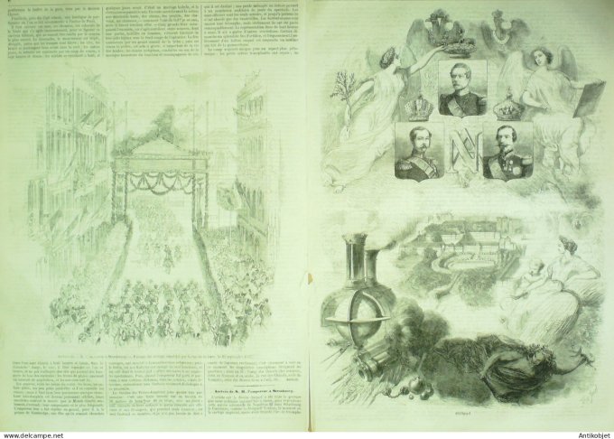 Le Monde illustré 1857 n° 25 Strasbourg (67) Pérou Lima Inde Agra Nou-Mahal Pondichéry