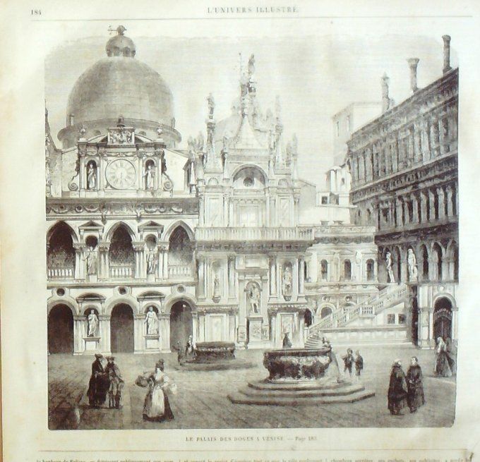 L'Univers illustré 1858 #  23 Venise Palais des doges Islande îîe San-Giulio lac d'Orta