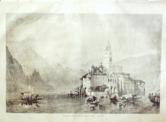 L'Univers illustré 1858 #  23 Venise Palais des doges Islande îîe San-Giulio lac d'Orta