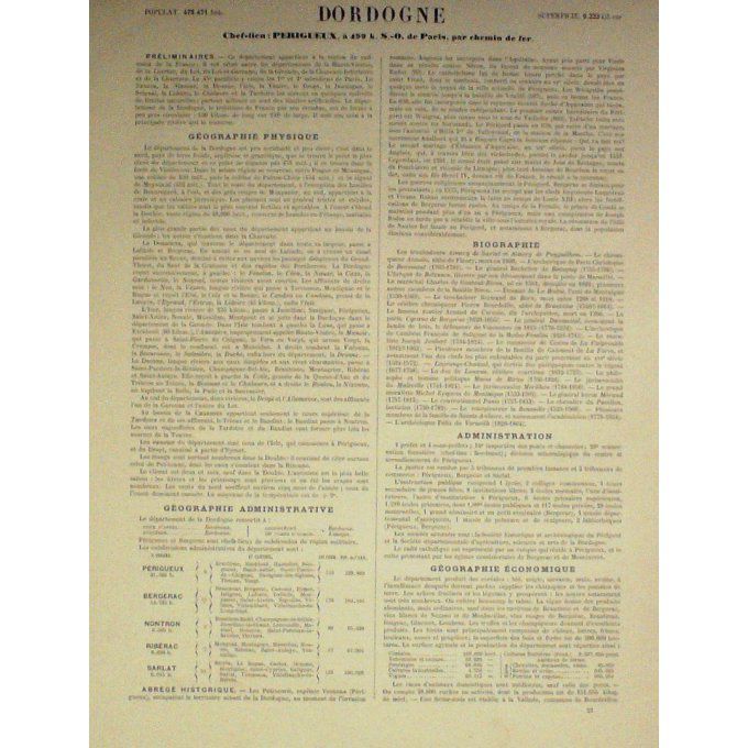 Carte Creuse (23) Gueret Graveur Lecoq Waltner Barbier 1868