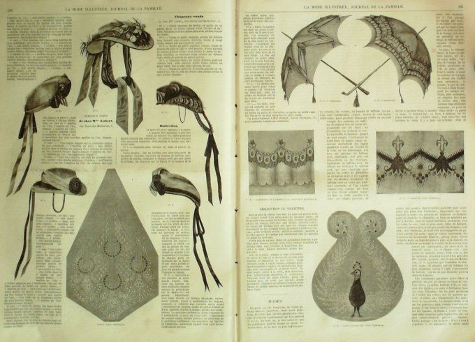 Journal Mode illustrée 1865 # 23 Corsage montant 