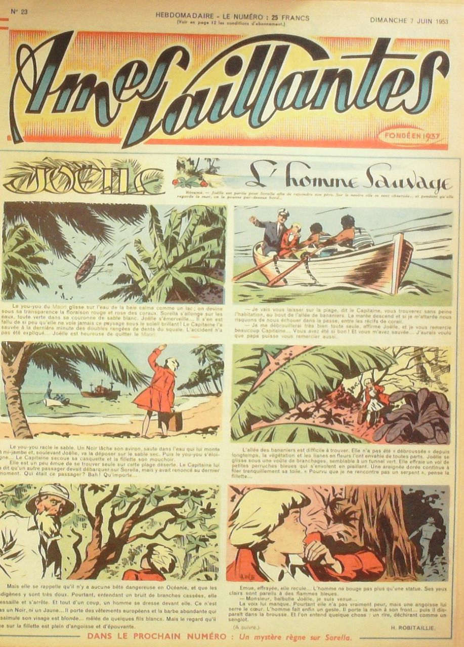 Ames Vaillantes 1953 n°23 Volubilie Perlin et Pinpin, Jack le trappeur