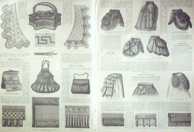 Journal Mode illustrée 1869 # 23 Costume avec chale cachemire