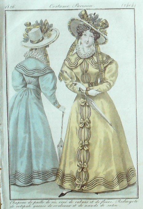Gravure Mode Costume Parisien 1826 # 2404 (eau forte old Fashion plate