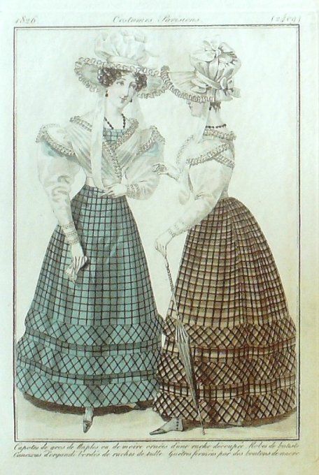 Gravure Mode Costume Parisien 1826 # 2409 (eau forte old Fashion plate