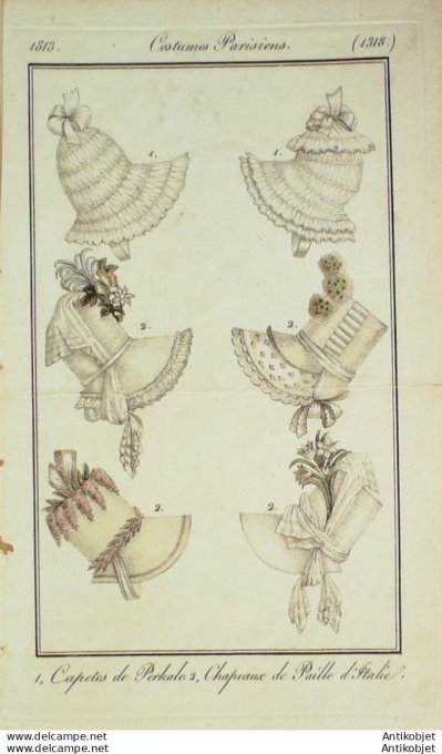 Costume Parisien 1813 # 1318 Capotes de perkale