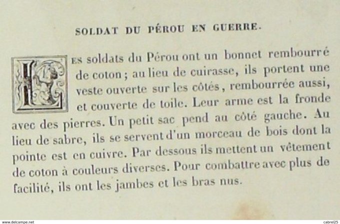 Pérou SOLDAT en guerre 1859