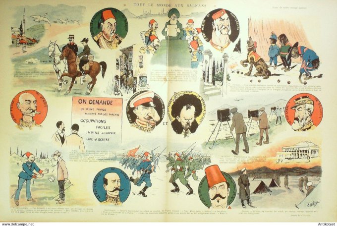 Le Rire 1912-11- 2 # 509 Journal humoristique Ed.Originale Les Balkans Constantinople
