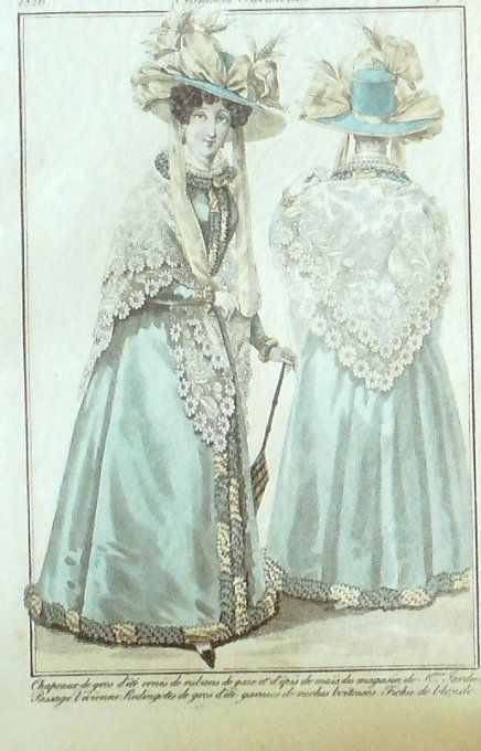 Gravure Mode Costume Parisien 1826 # 2413 (eau forte old Fashion plate