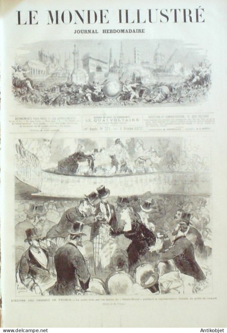 Le Monde illustré 1872 n°773 Montvilliers Bazeilles (55) Antibes (06) Garoupe phare St-Maixent (79)