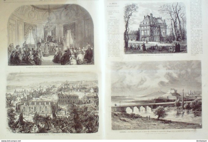 Le Monde illustré 1872 n°773 Montvilliers Bazeilles (55) Antibes (06) Garoupe phare St-Maixent (79)
