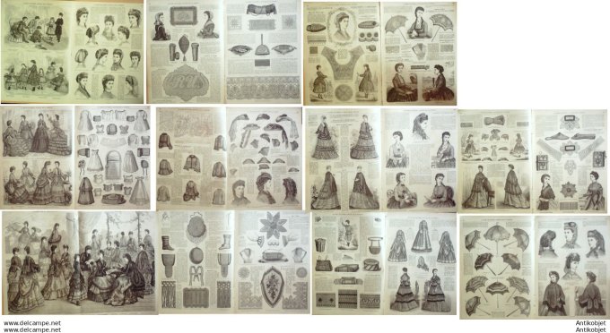 Mode illustree 1870 Lot de 10 journaux