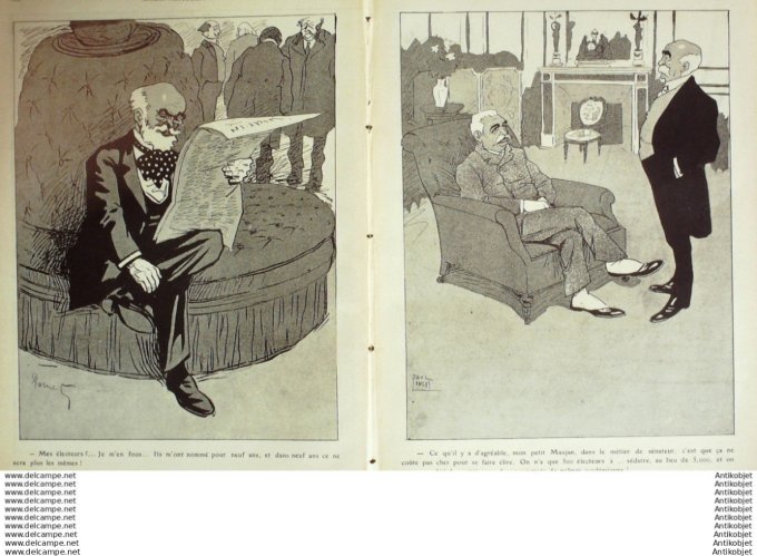 L'Assiette au beurre 1908 # 406 Les Senateurs Poncet Paul