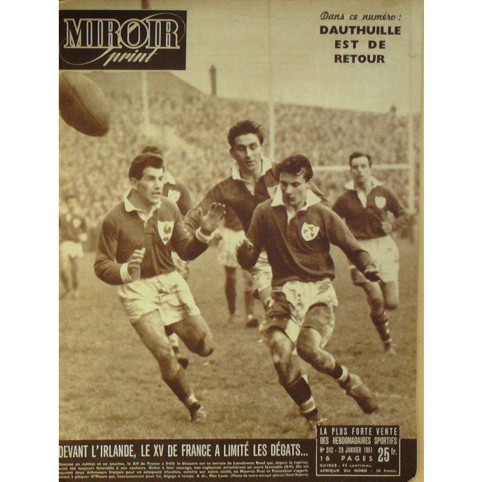 Miroir Sprint 1951 n° 242 22/1 BUCHE R HUMEZ SNEVERS DAUTHUILL E FRANCE BELGIQUE PATT