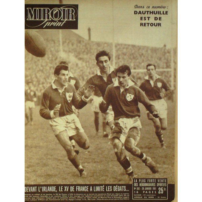 Miroir Sprint 1951 #  242 22 Jan Buche R Humez Snevers Dauthuill E France Belgique Patt