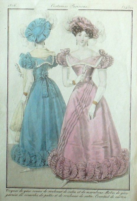 Gravure Mode Costume Parisien 1826 # 2439 (eau forte old Fashion plate
