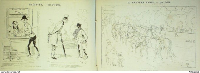 La Caricature 1886 #335 Croquis militaires Caran d'Ache Amiral Aube par Luque  Draner Trock