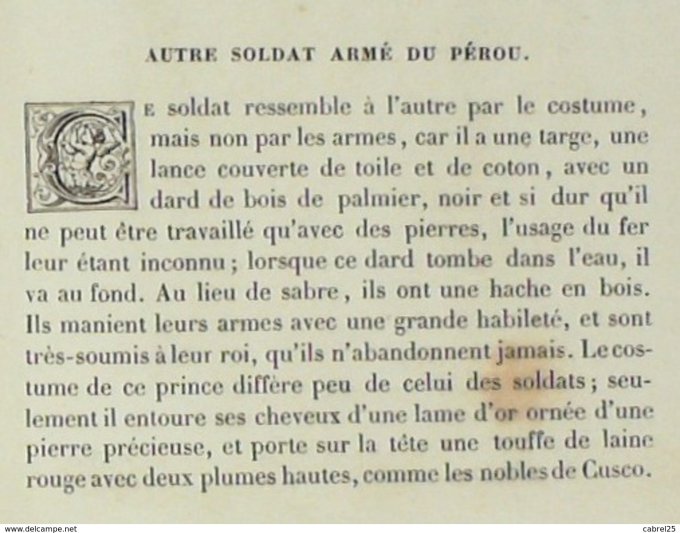 Pérou SOLDAT armé 1859