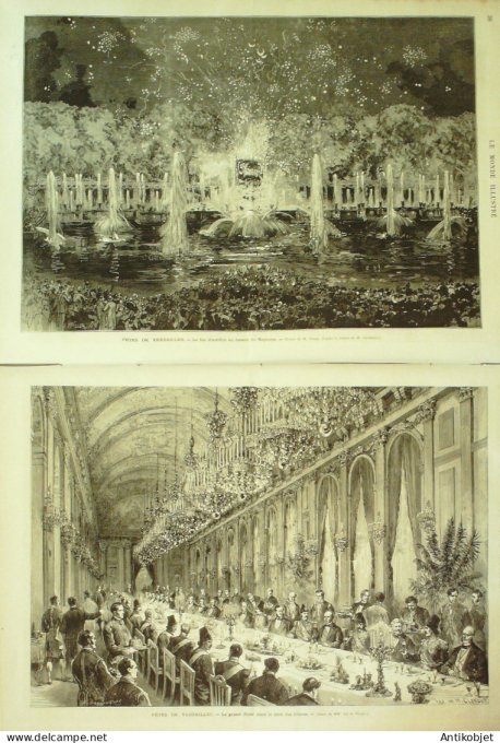 Le Monde illustré 1873 n°849 Versailles (78) Trocadéro fête Shah de Perse