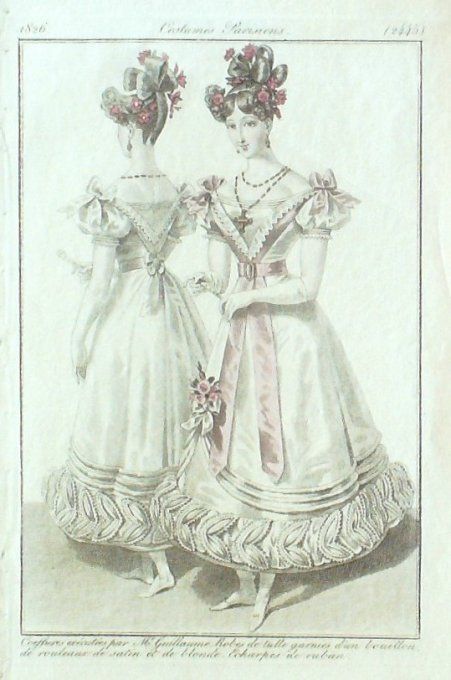 Gravure Mode Costume Parisien 1826 # 2445 (eau forte old Fashion plate