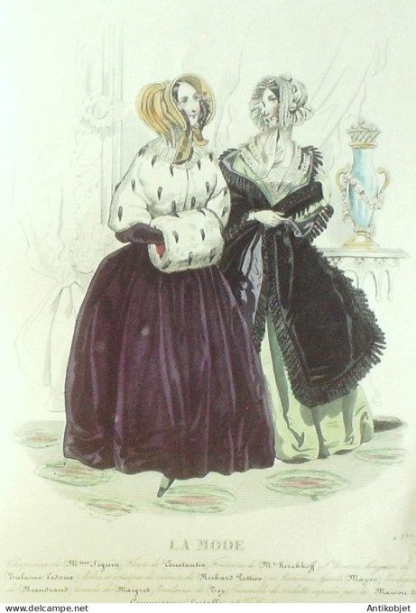 Gravure La mode 1841 # 47 (aquarelle old Fashion plate)