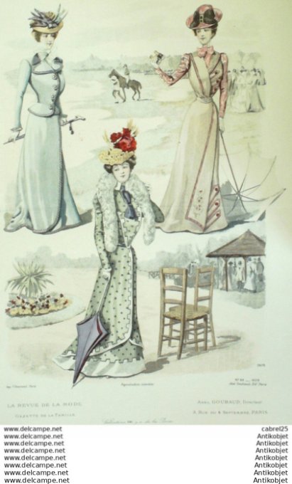 Gravure Mode La Gazette 1899 # 22 (Old Fashion plate)