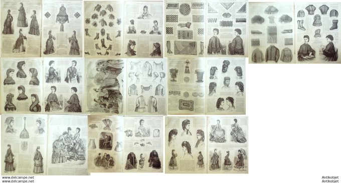 Mode illustree 1871 Lot de 10 journaux
