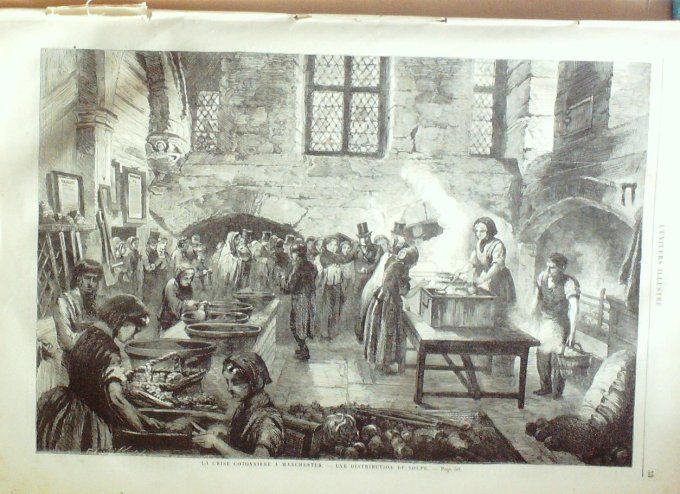 L'Univers illustré 1863 # 244 Mexique Moines & prêtres Manchester crise cotoninère Calabrais