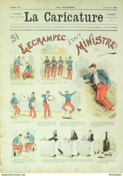La Caricature 1883 #186 Si Lecrampec était Ministre Draner Gino Sorel Trock
