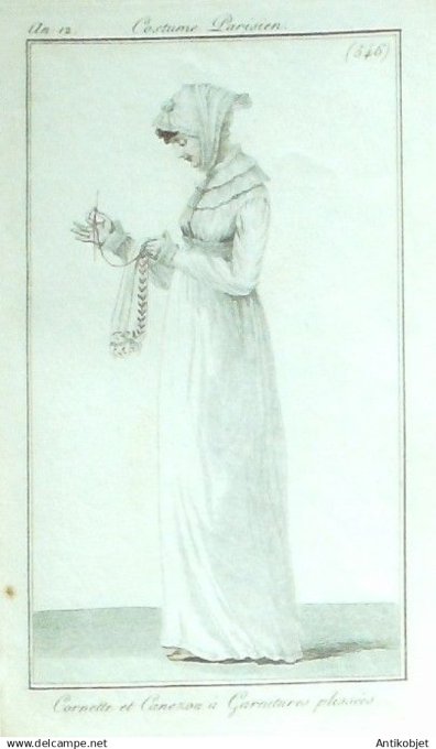 Costume Parisien 1804 an 12 # 546 (eau forte) Cornette et canezou