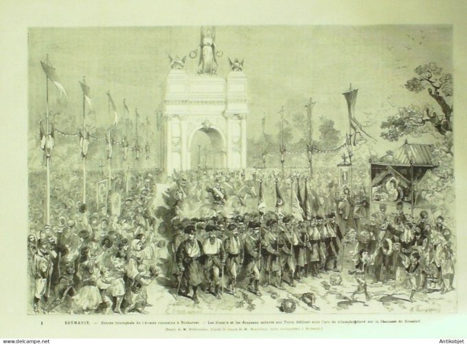 Le Monde illustré 1878 n°1133 Roumanie Bucarest chaussée Kisseleff Ecole de Mmédecine Chef Canaque a
