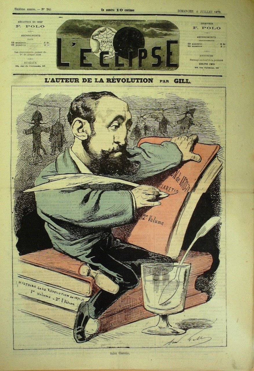 L'ECLIPSE-1873/245-JULES CLARETIE  REVOLUTION-André GILL