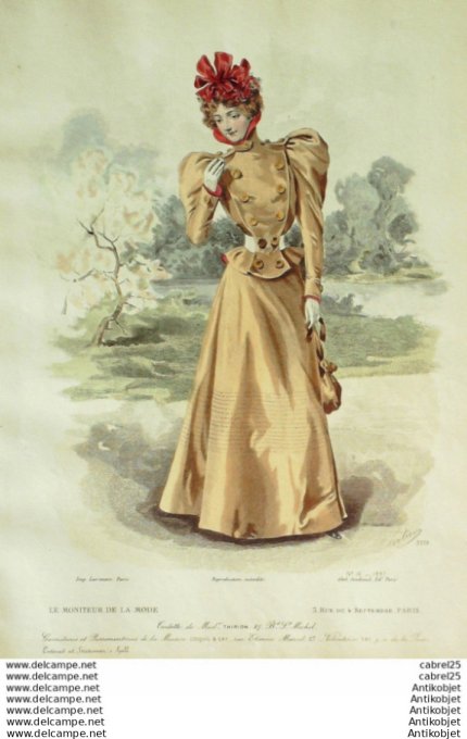 Gravure Mode Le Moniteur 1897 # 10 (Old Fashion plate)