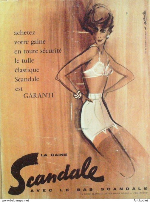 Publicité Lingerie Scandale 1955