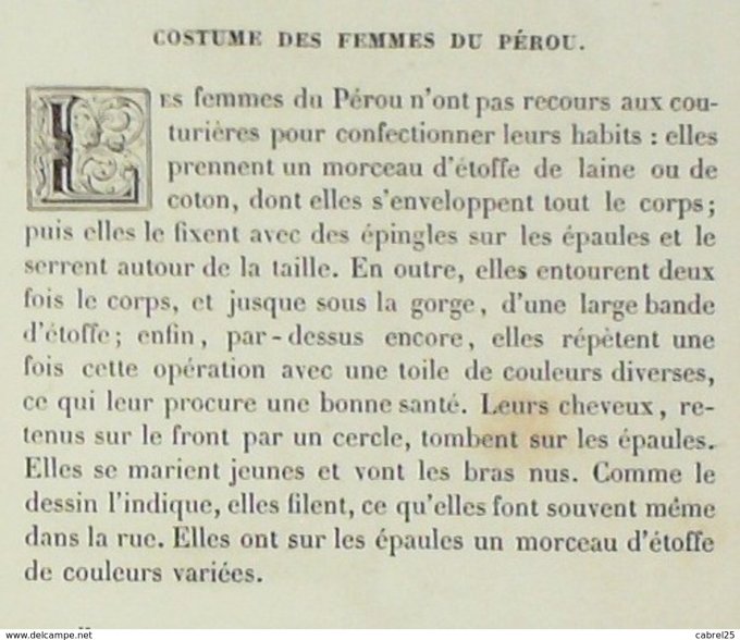 Pérou Femmes 1859