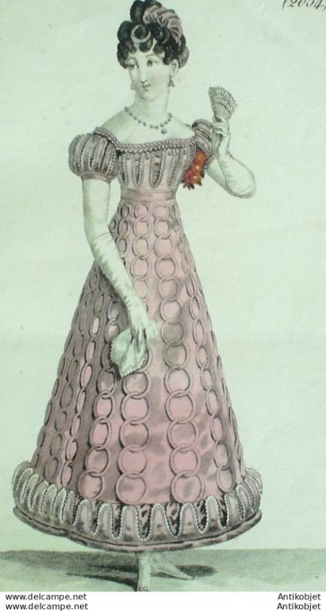Costume Parisien 1822 # 2054 Robe de tulle ornée de chaines