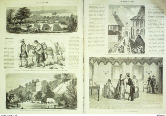 Le Monde illustré 1863 n°302 Mexique Orizaba Madagascar Roi Bohémiens Sénégal Gorée