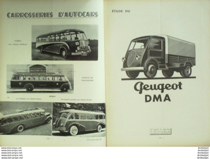 R.T Automobile Peugeot DMA Autocars Benne basculantes 43 # 1949
