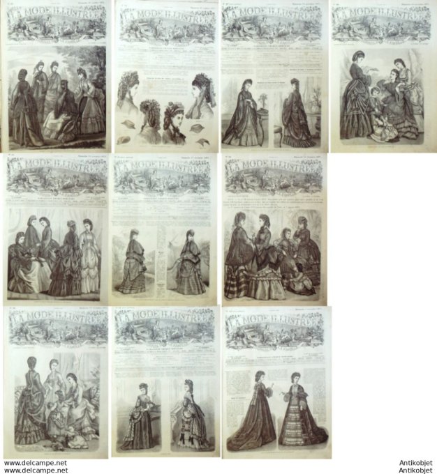 Mode illustree 1871 Lot de 10 journaux
