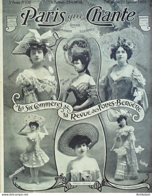 Paris qui chante 1905 n°106 Regnard Burtey Miranova Montoya Symiane Balletta