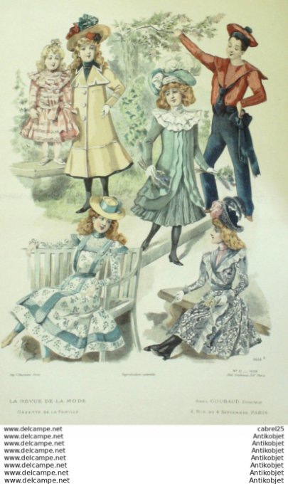 Gravure Mode La Gazette 1899 # 17 (Old Fashion plate)