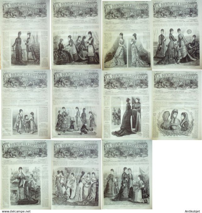 Mode illustree  1877 Lot de 11 journaux