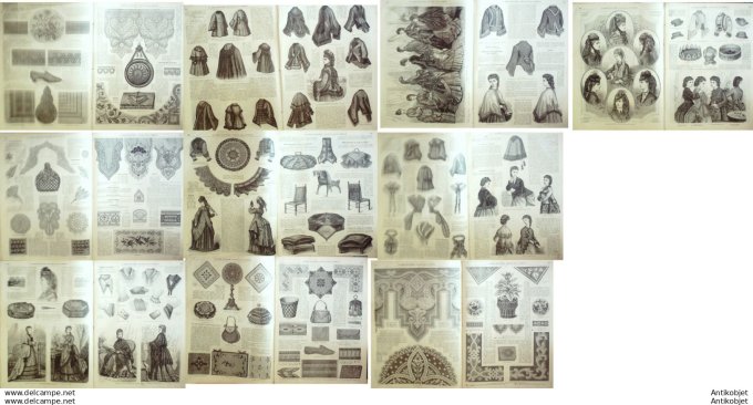Mode illustree 1871 Lot de 10 journaux
