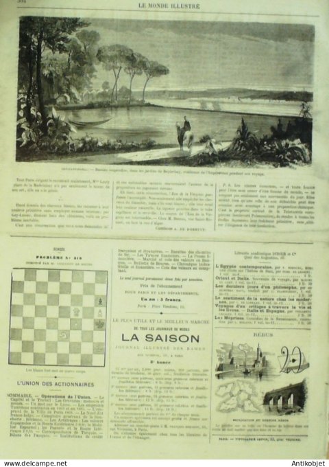 Le Monde illustré 1869 n°656 La Réunion Mafat de St-PaulTurquie Constantinople Pera Unkiad Skelassi 