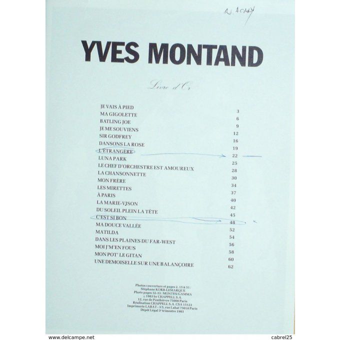 MONTAND YVES 23 succès-1983